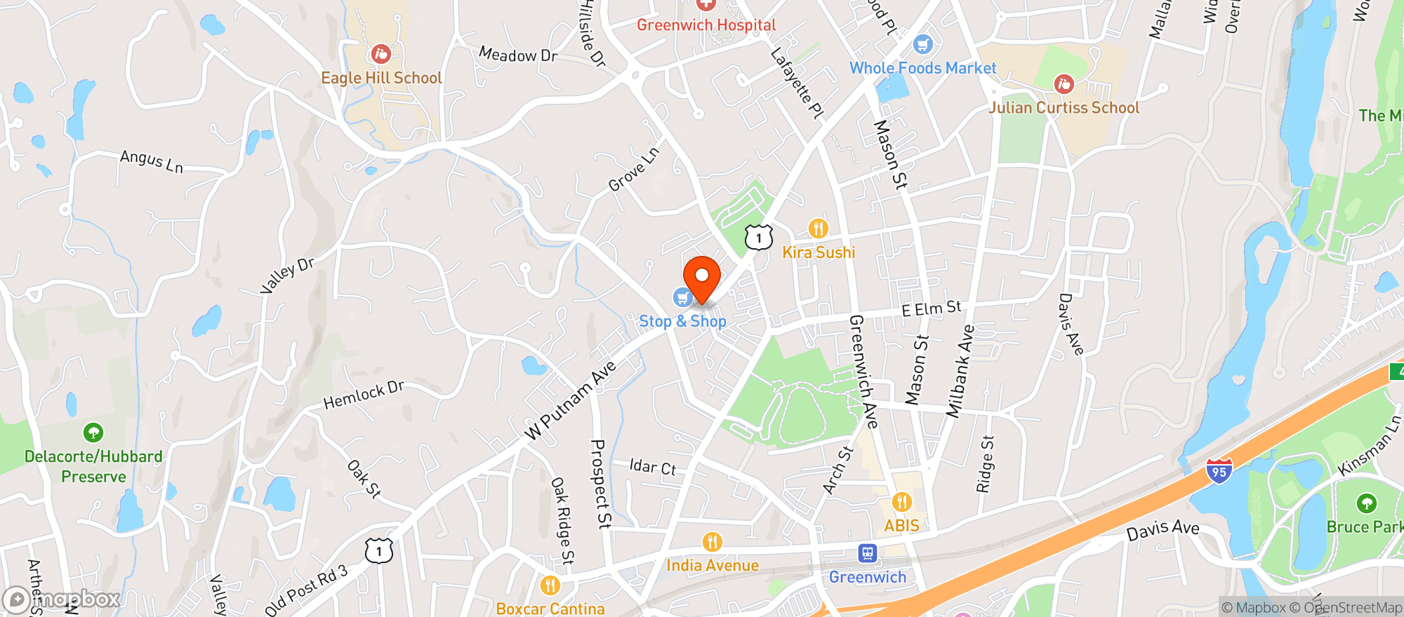 Map showing Stop & Shop