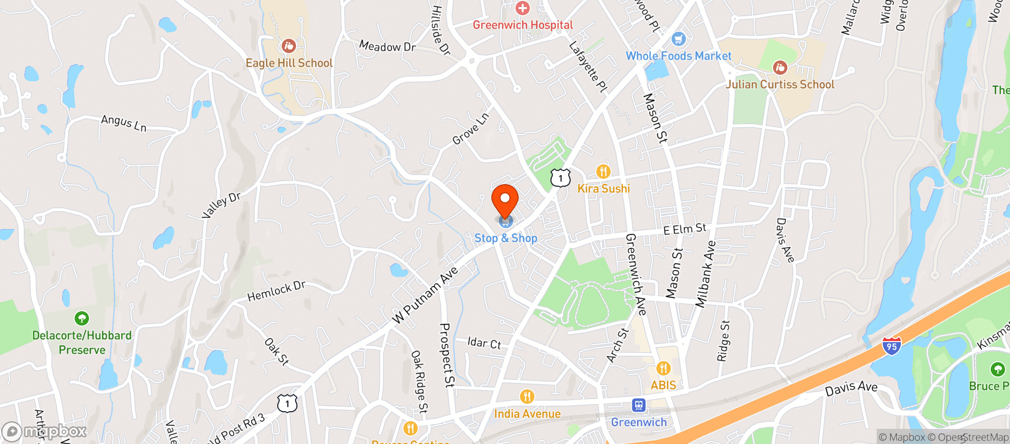 Map showing STOP & SHOP #616