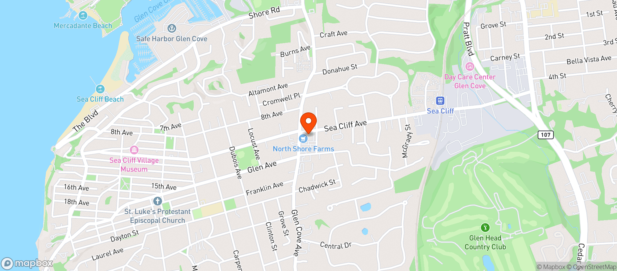 Map showing Glen Cove Beer Dist