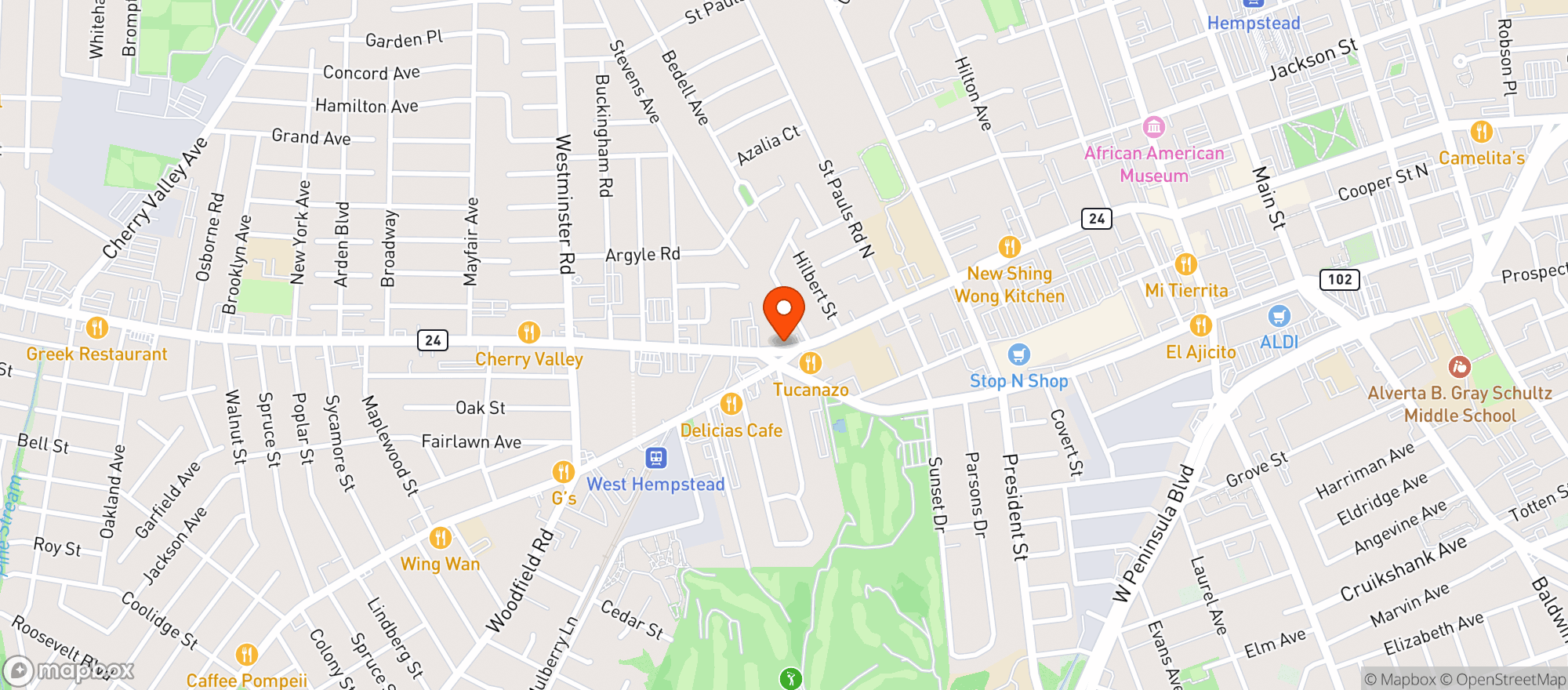 Map showing A1 FOOD MART