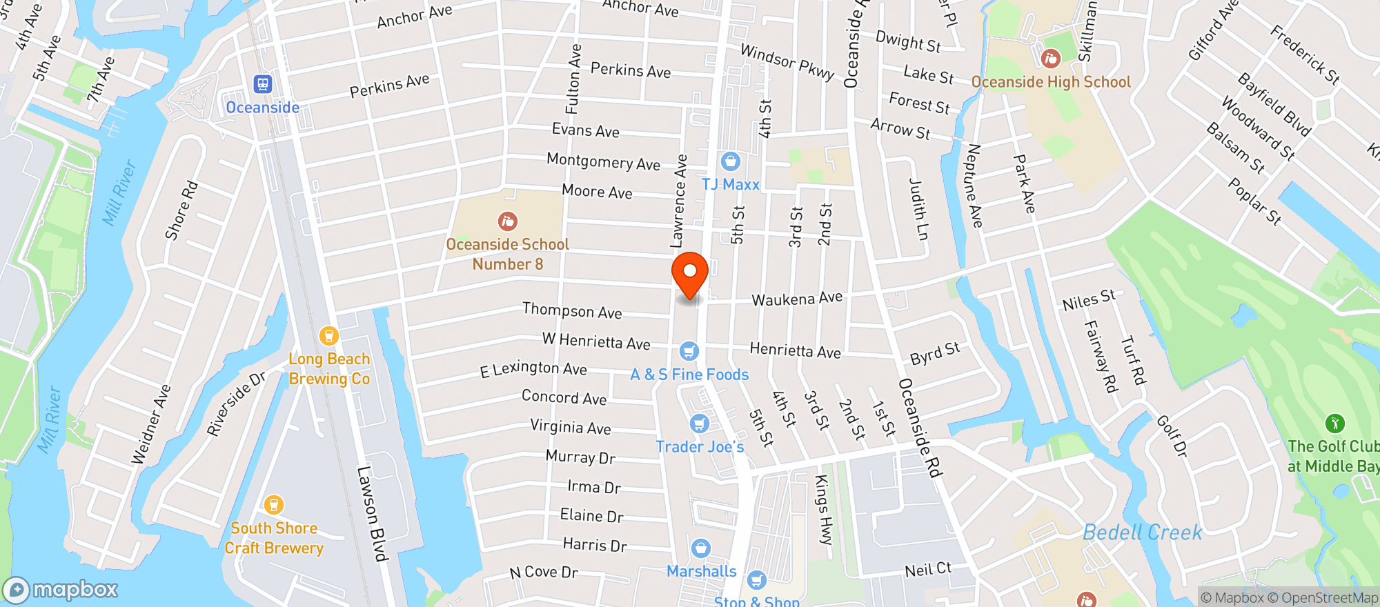 Map showing Beachway Beverage