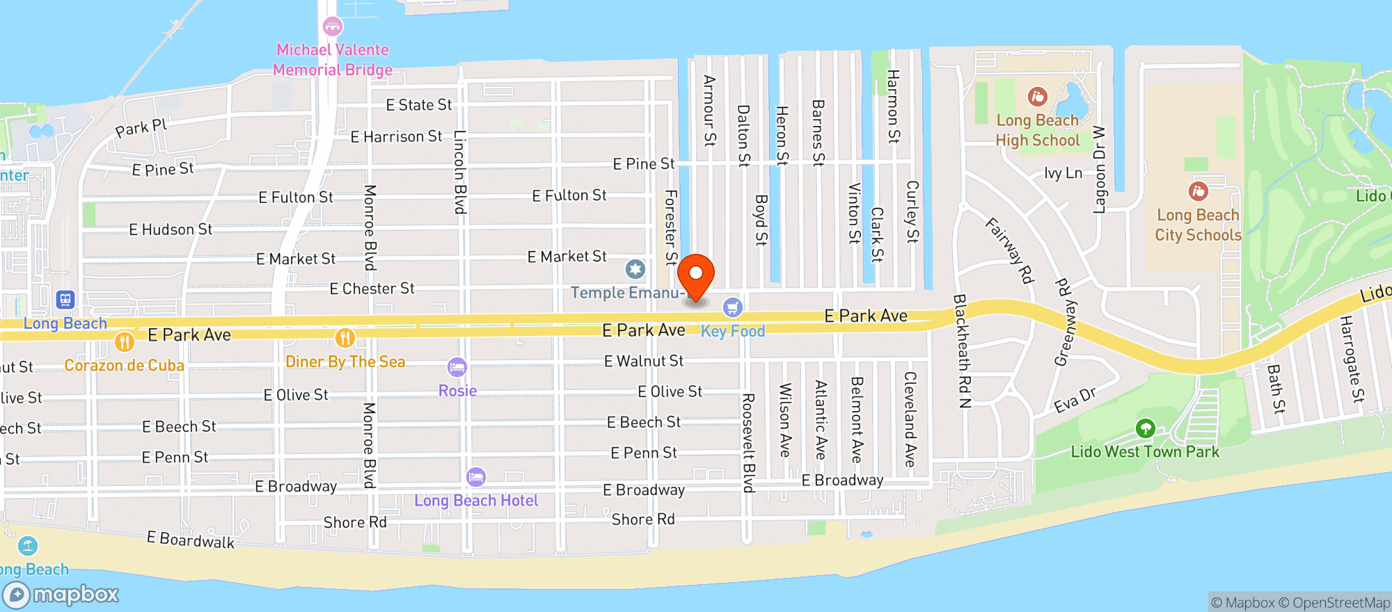 Map showing East Park Beverage