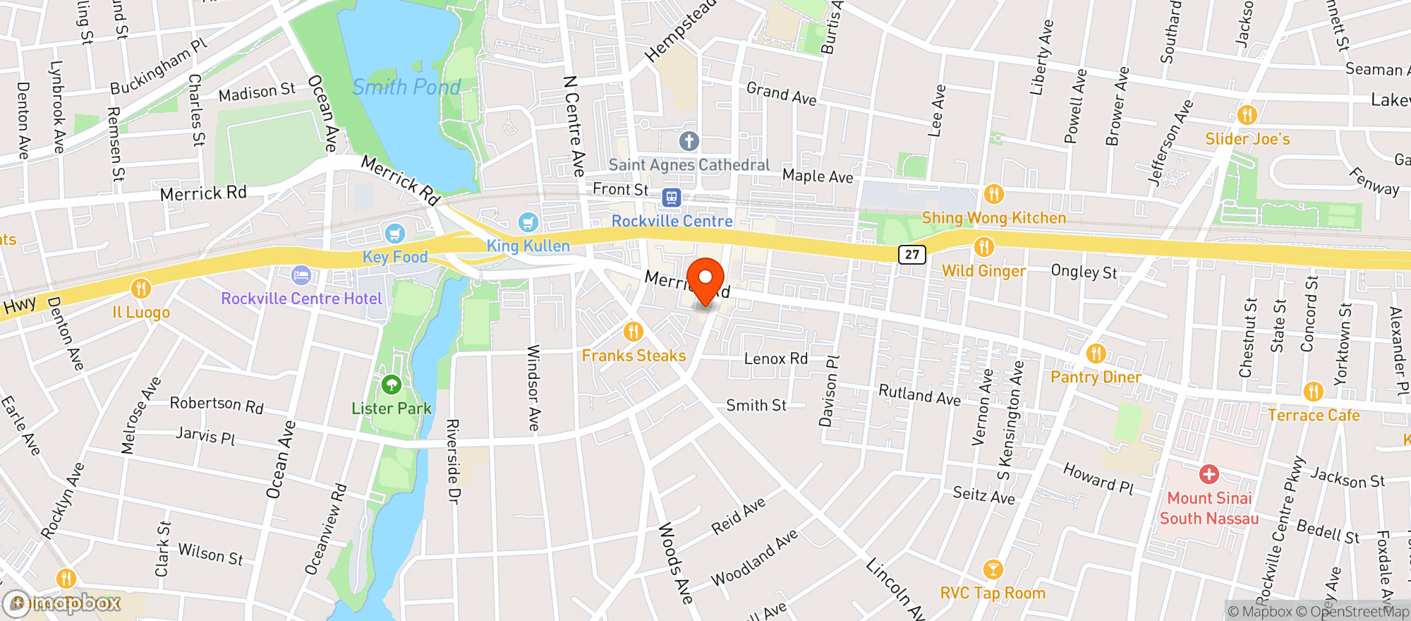 Map showing Dark Horse Tavern