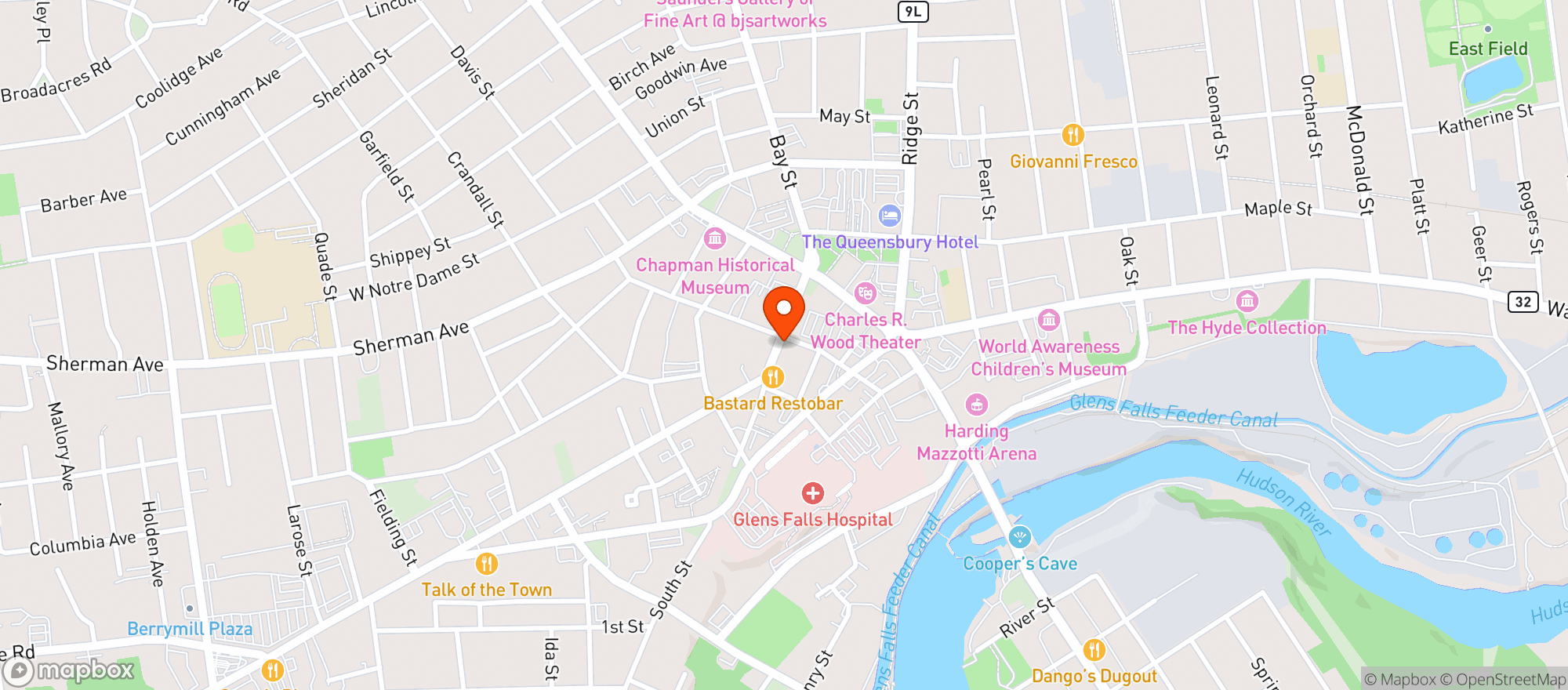 Map showing Hometown GF