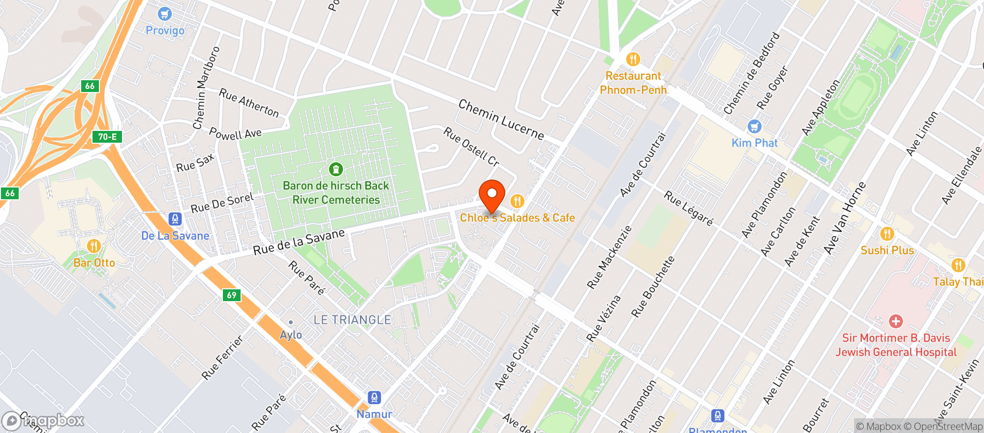 Map showing Staples