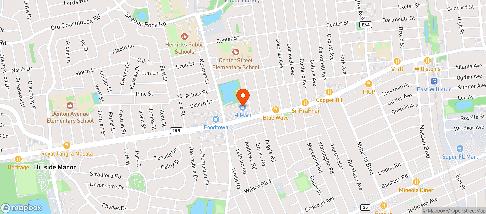 Map showing H Mart