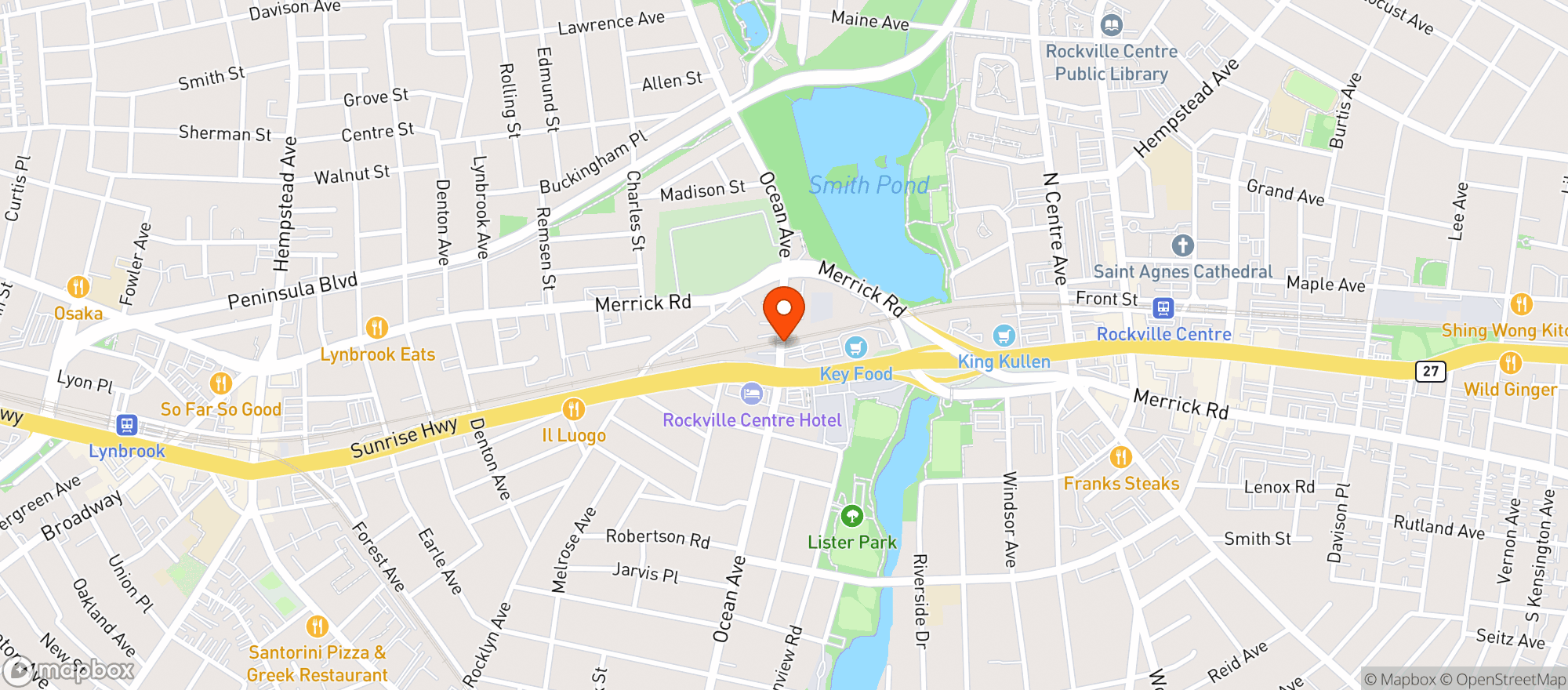 Map showing Key Food Store