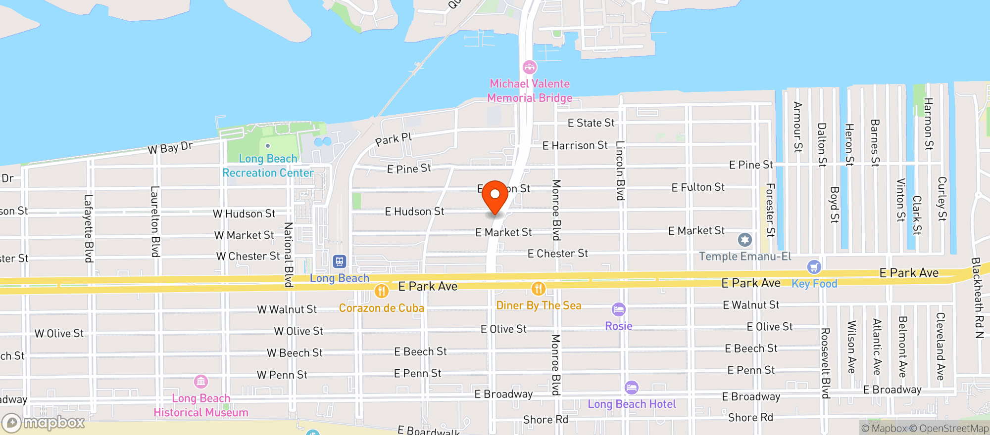 Map showing MONARCH BEVERAGE
