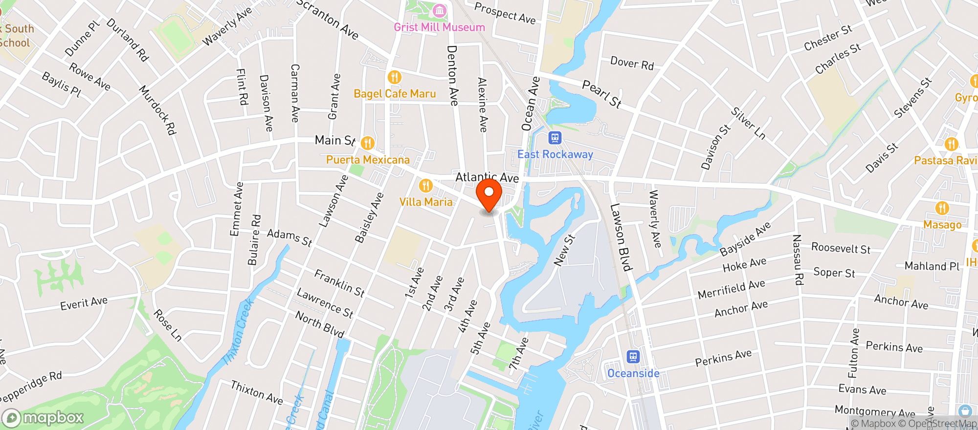 Map showing James & Main