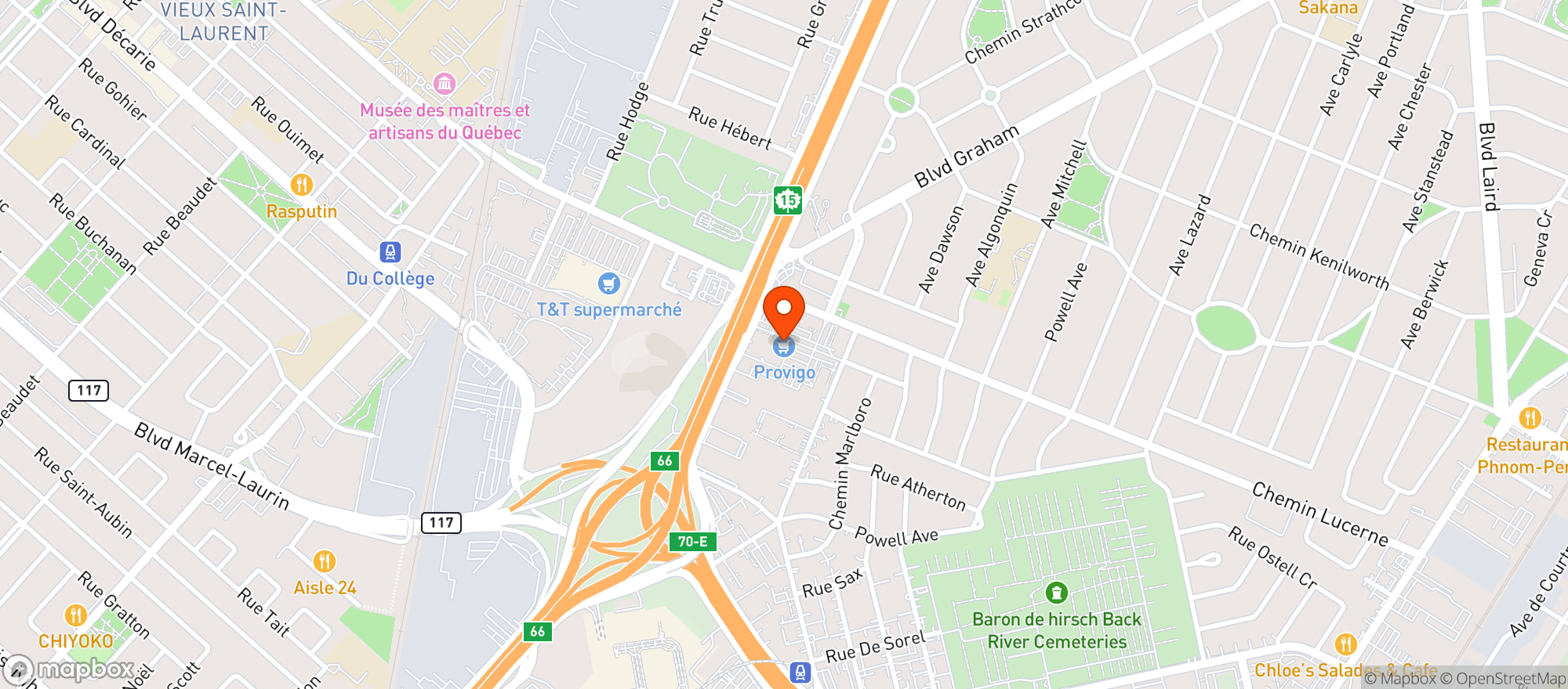 Map showing Iga Marche Lambert St-Basile #0332