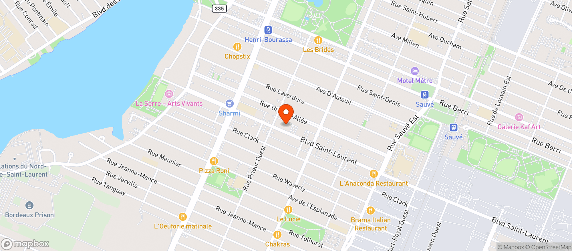 Map showing Provigo #8537