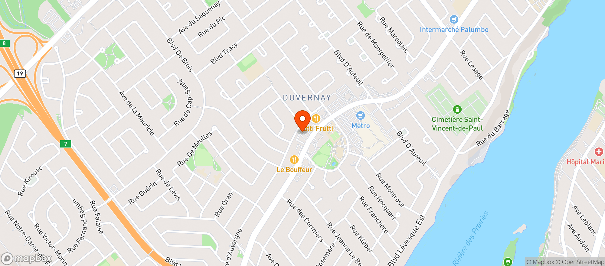 Map showing Depanneur Duvernay