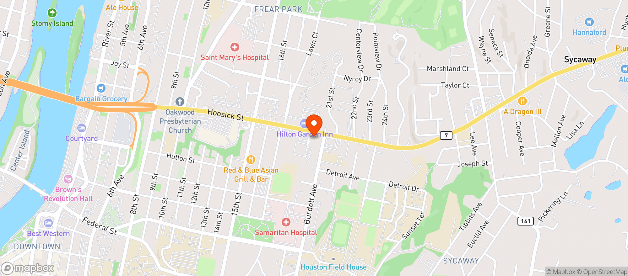 Map showing Hoosick Street Wine Cellar
