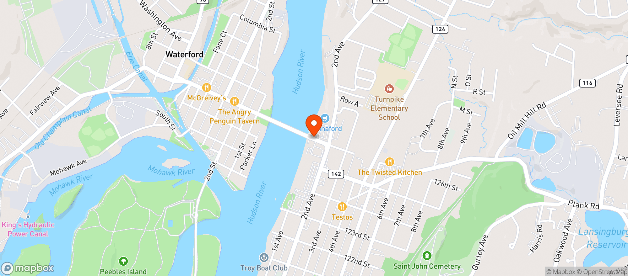Map showing HANNAFORD