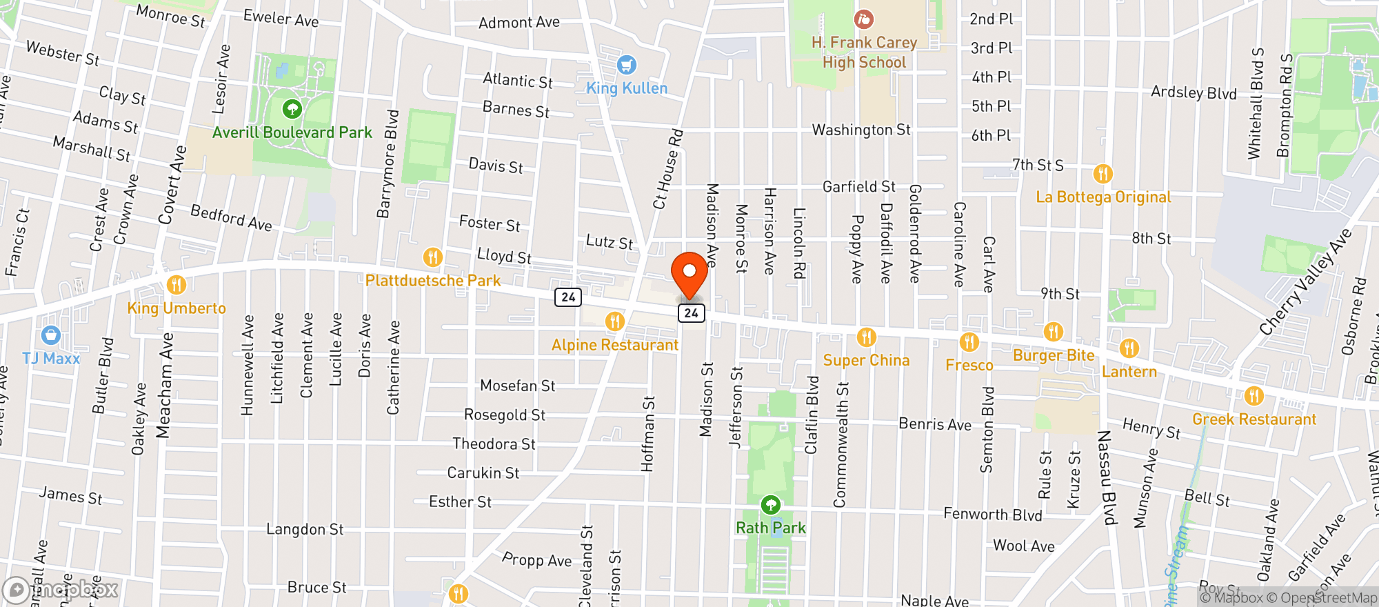 Map showing Nunzis American Bistro