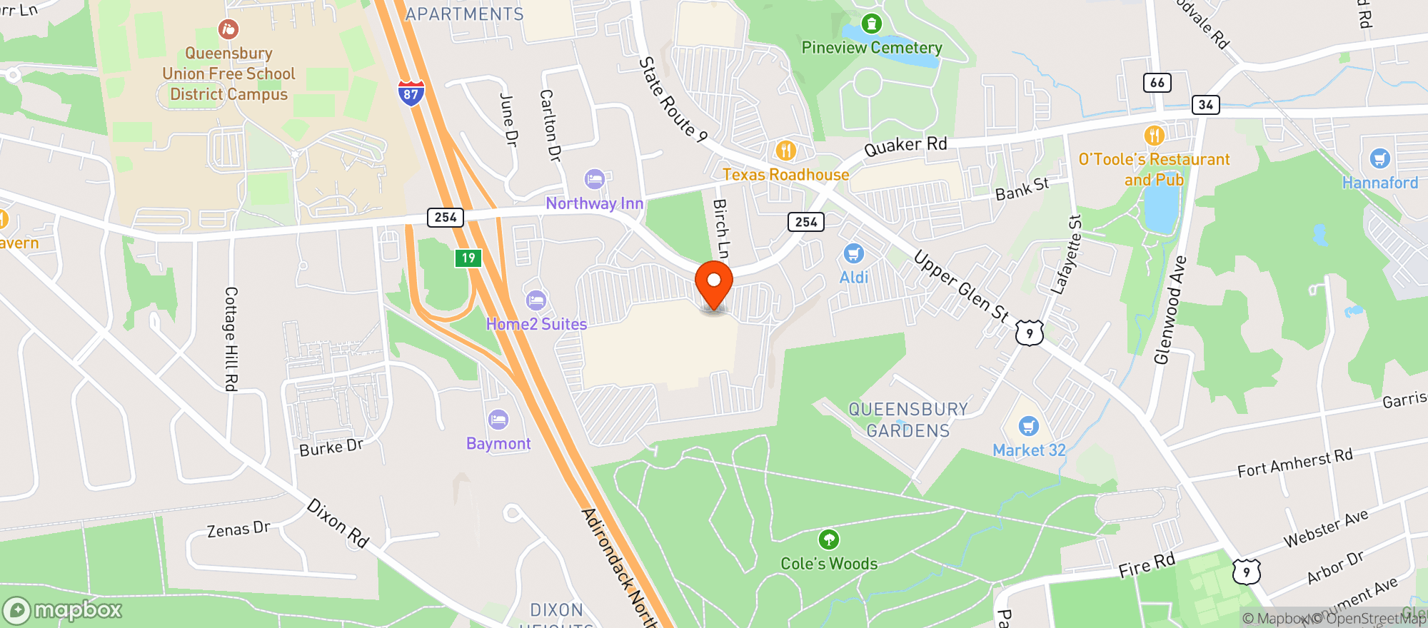 Map showing Target Store