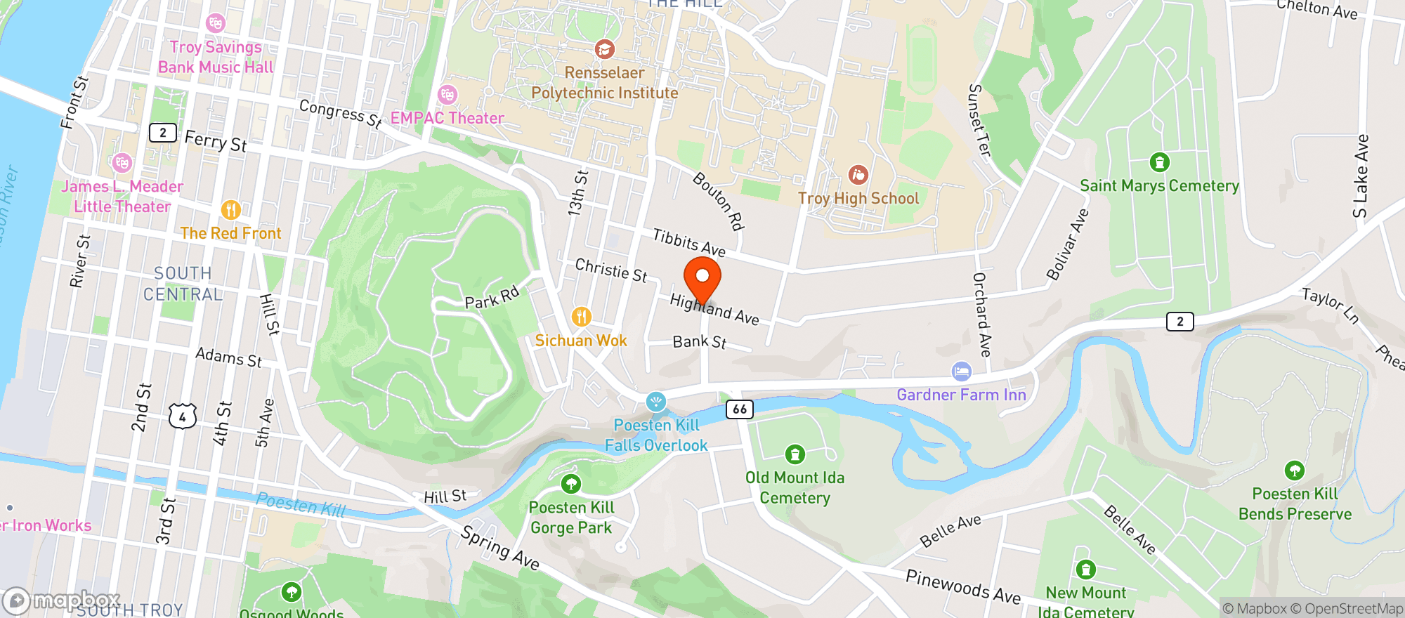 Map showing Debonis Grocery