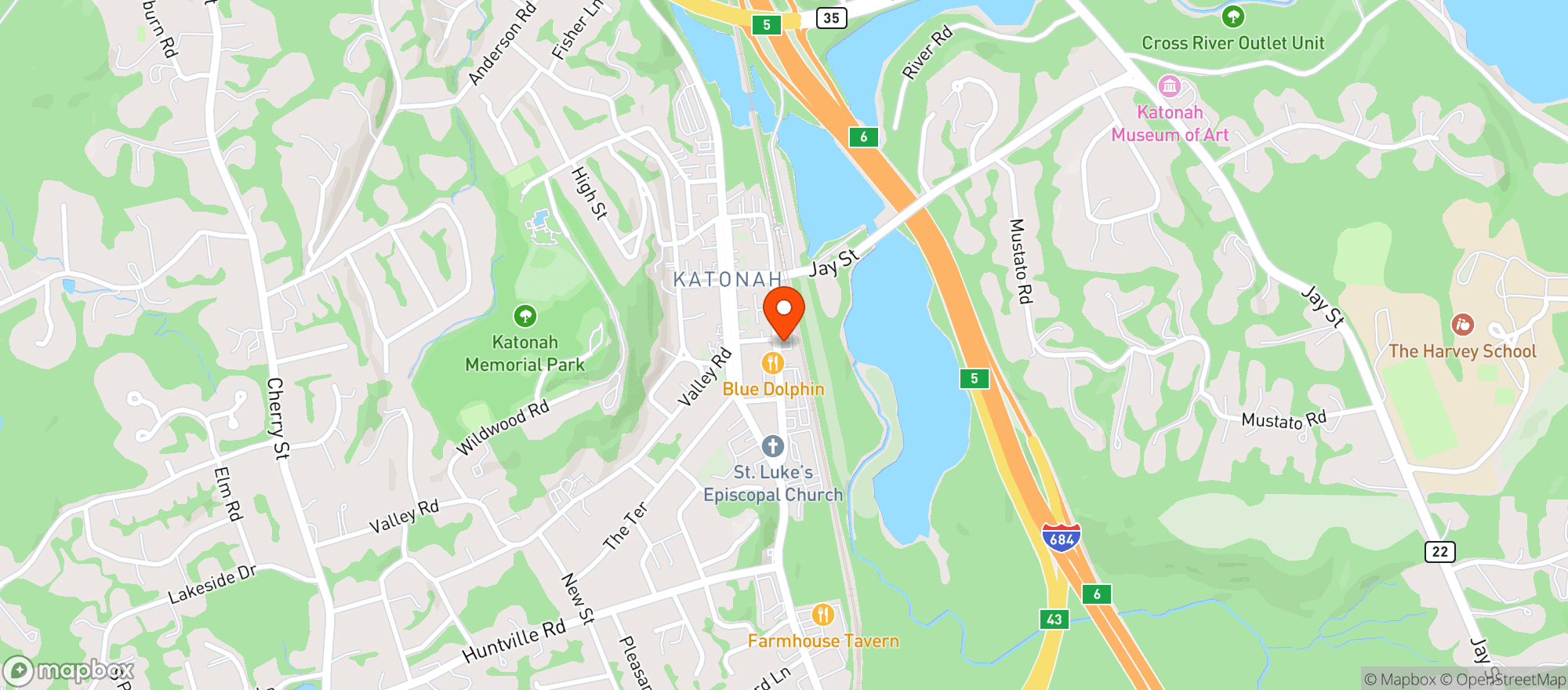 Map showing Wogies Bar & Gill - Katonah