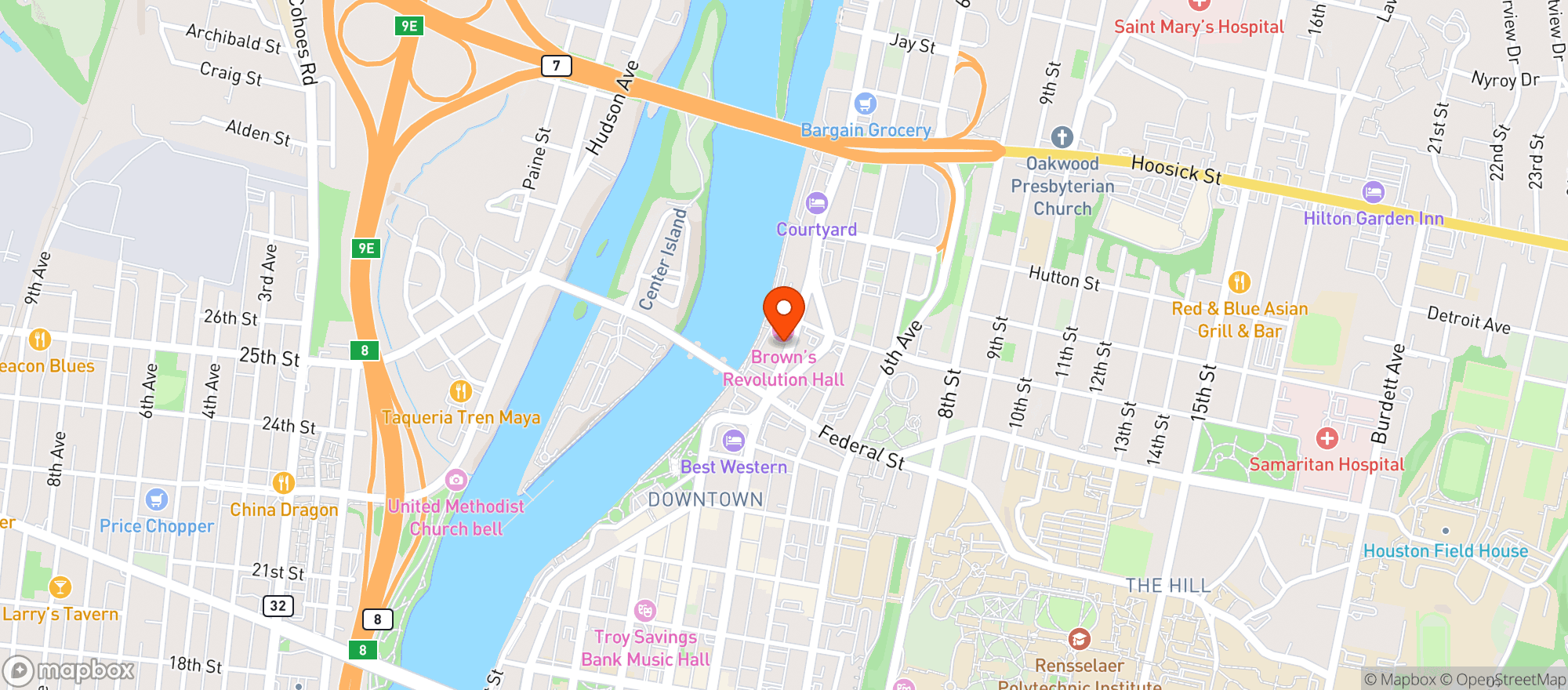 Map showing Browns Taproom