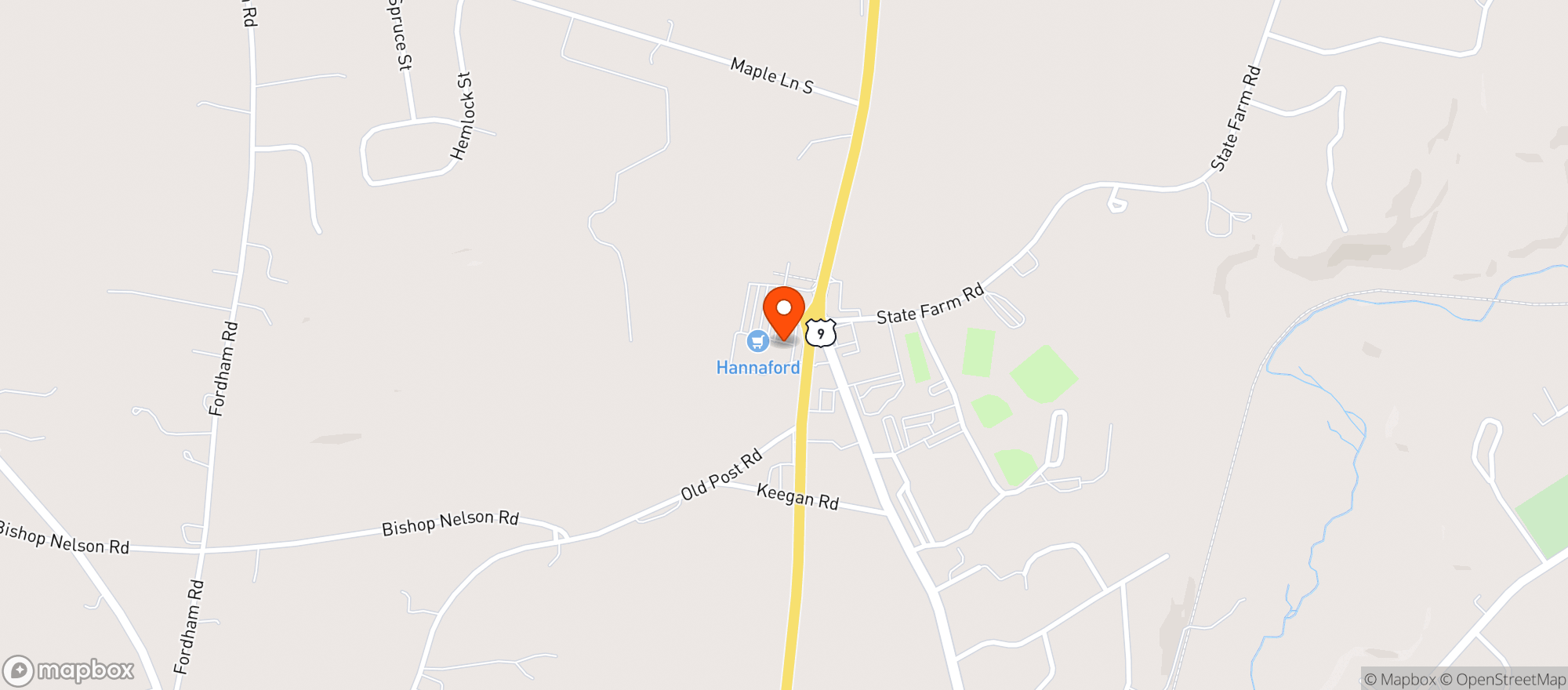 Map showing Kinderhook Wine and Spirits