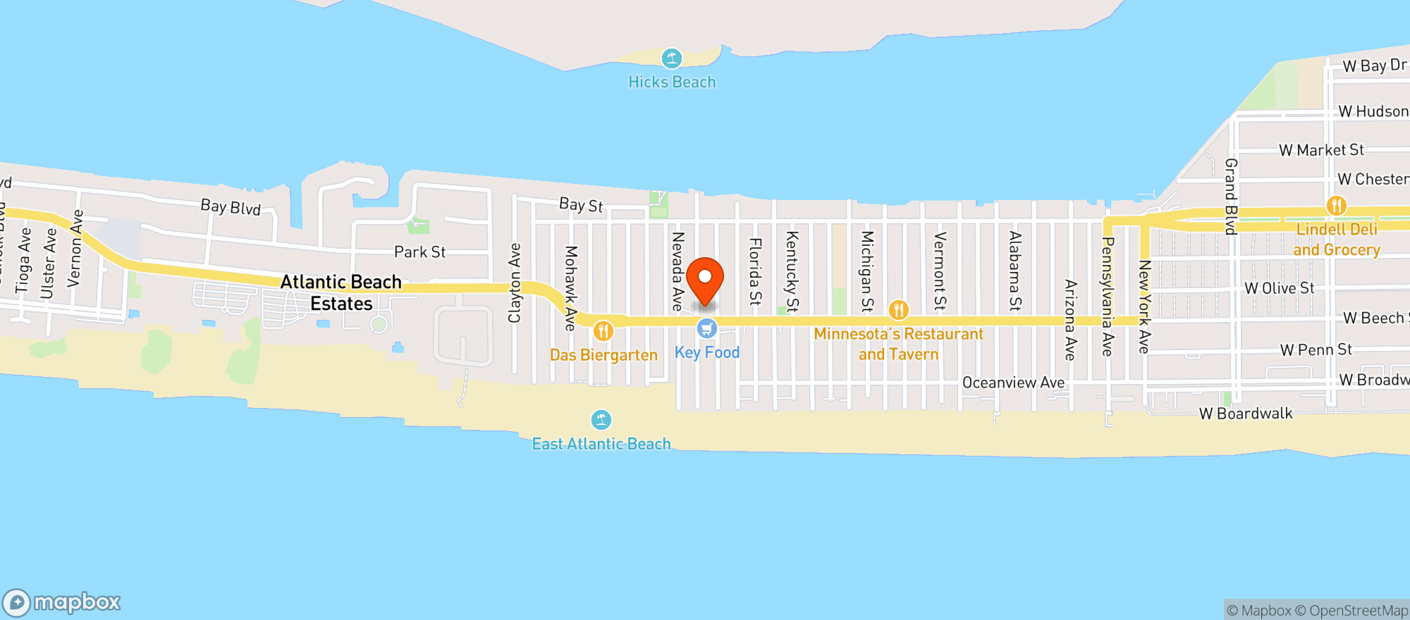 Map showing 1087 Beech CT Inc. DBA/ Beach Liquors