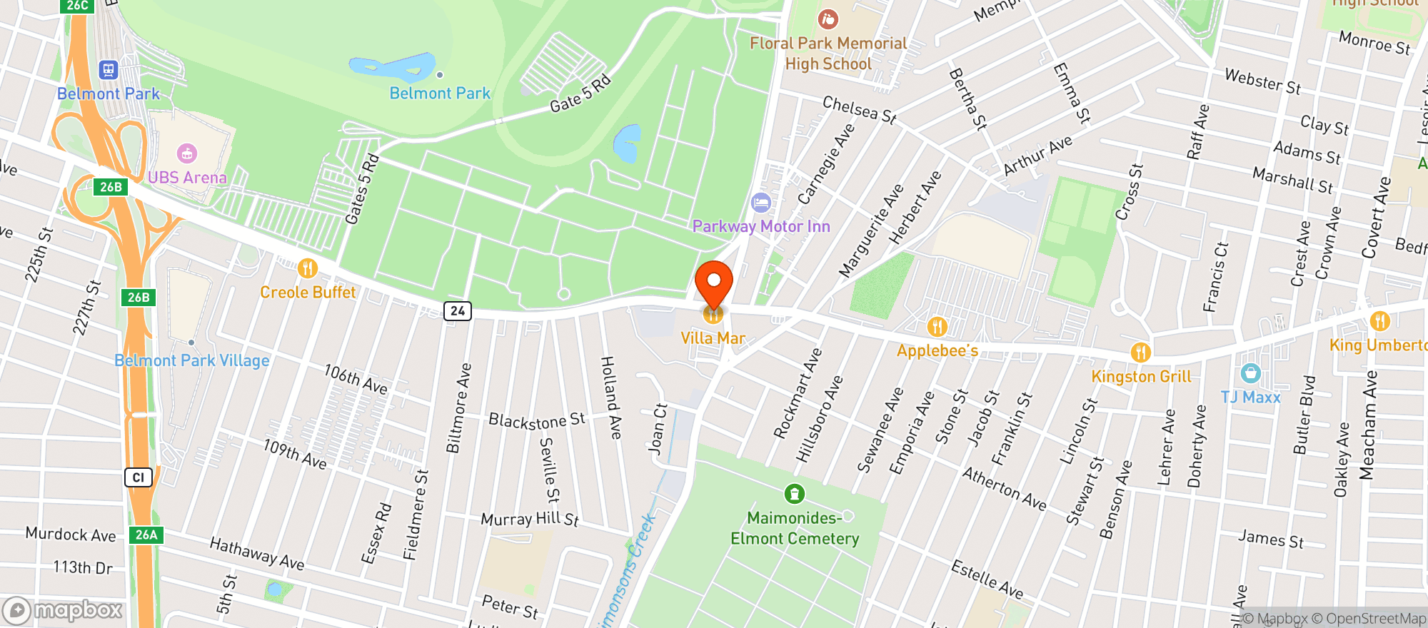 Map showing Villa Mar Bar Restaurant