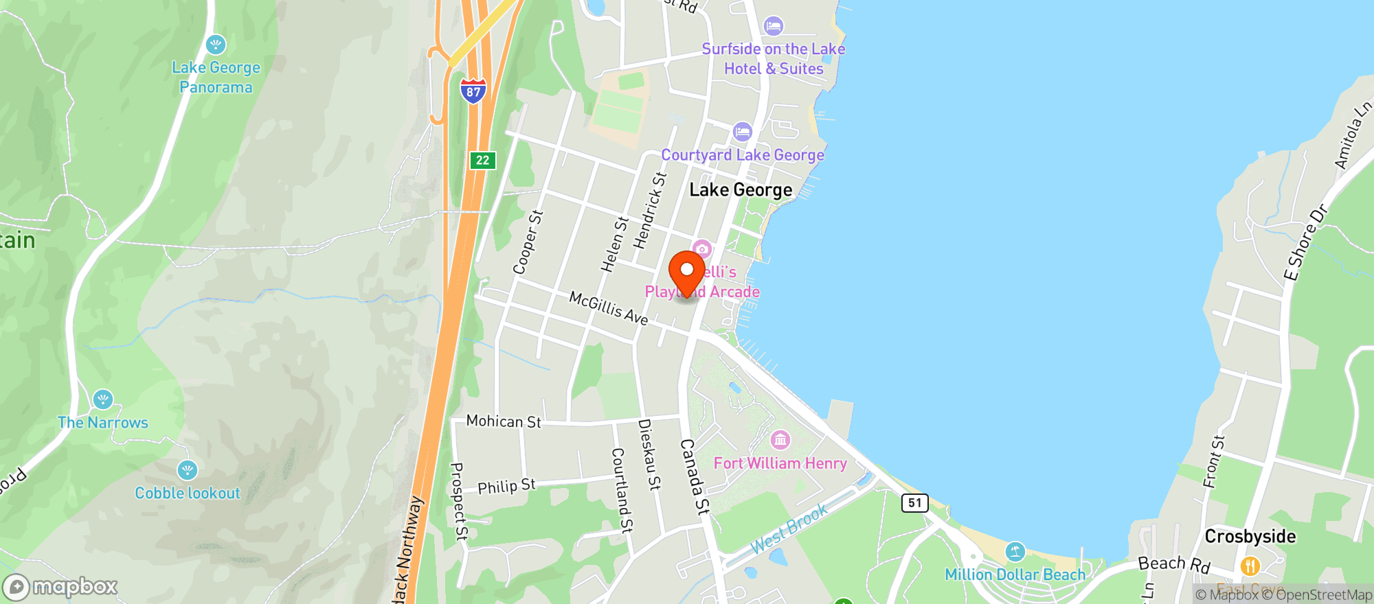 Map showing 163 Tap Room