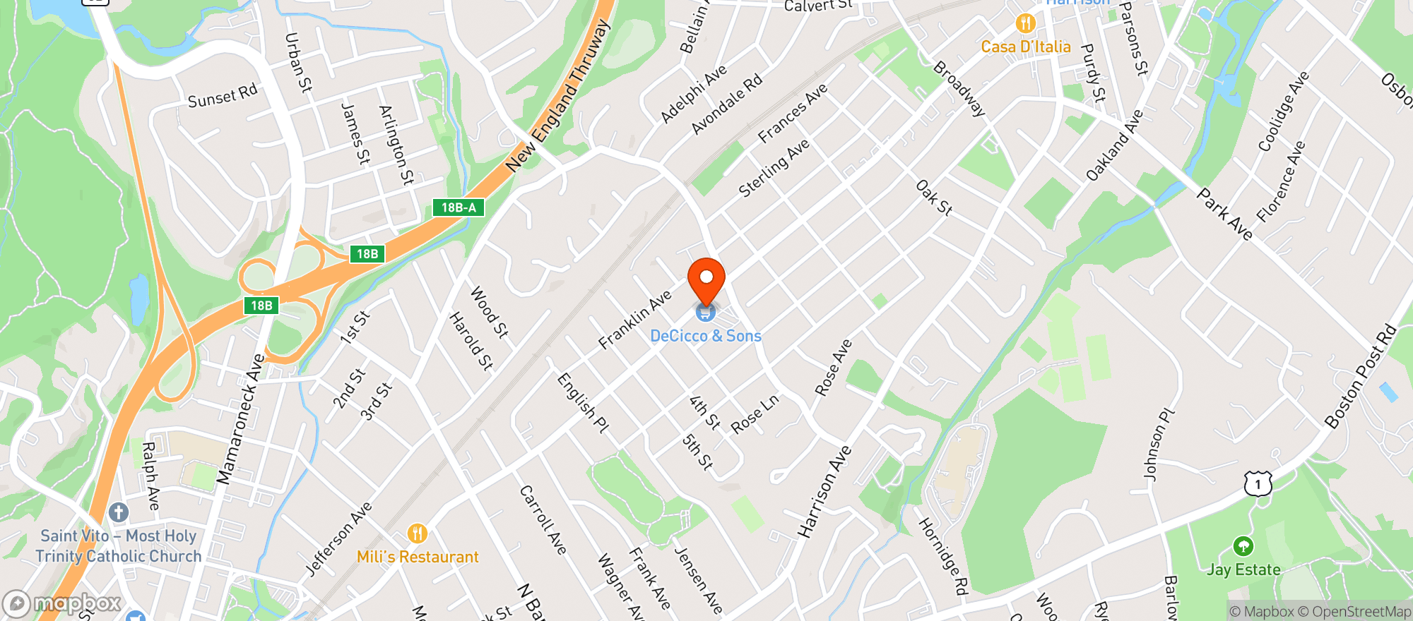 Map showing DeCicco and Sons (Harrison)