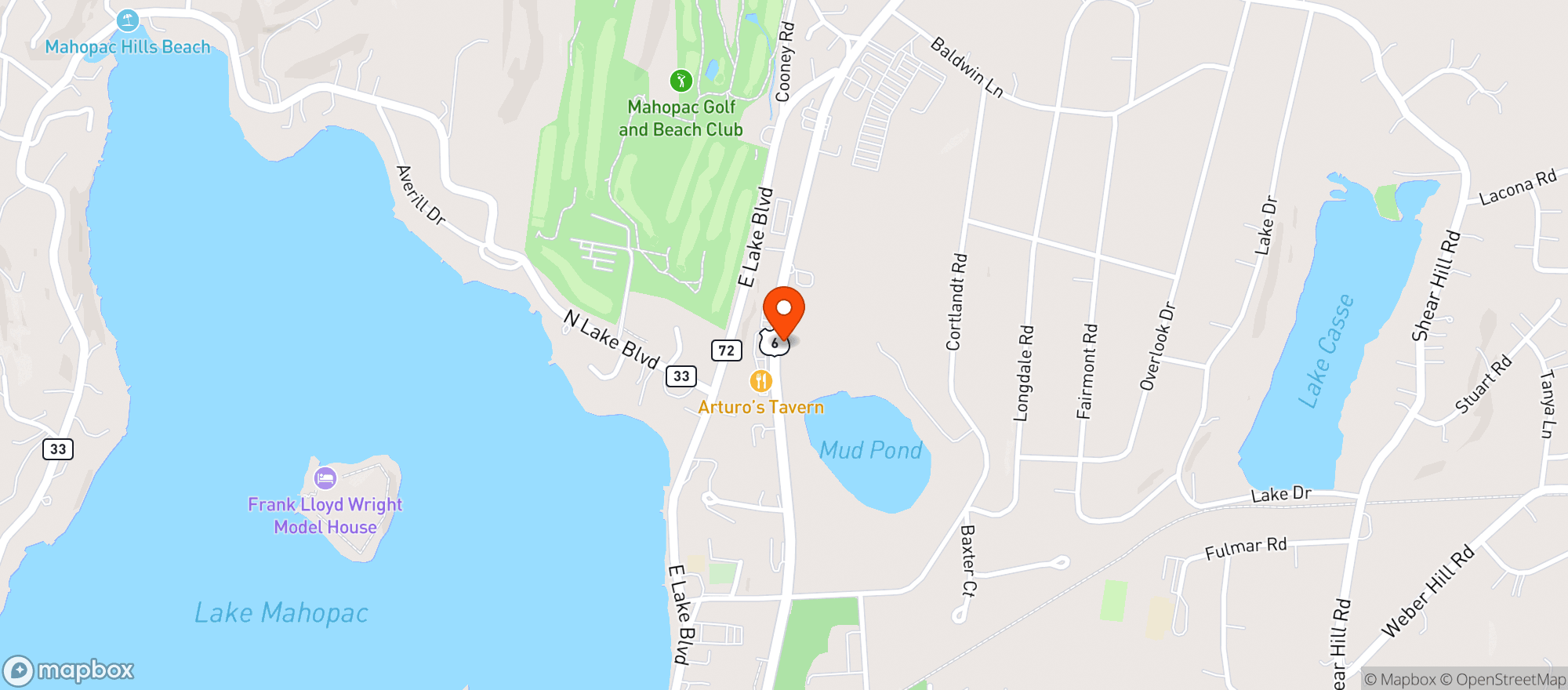 Map showing THE CARRIAGE HOUSE