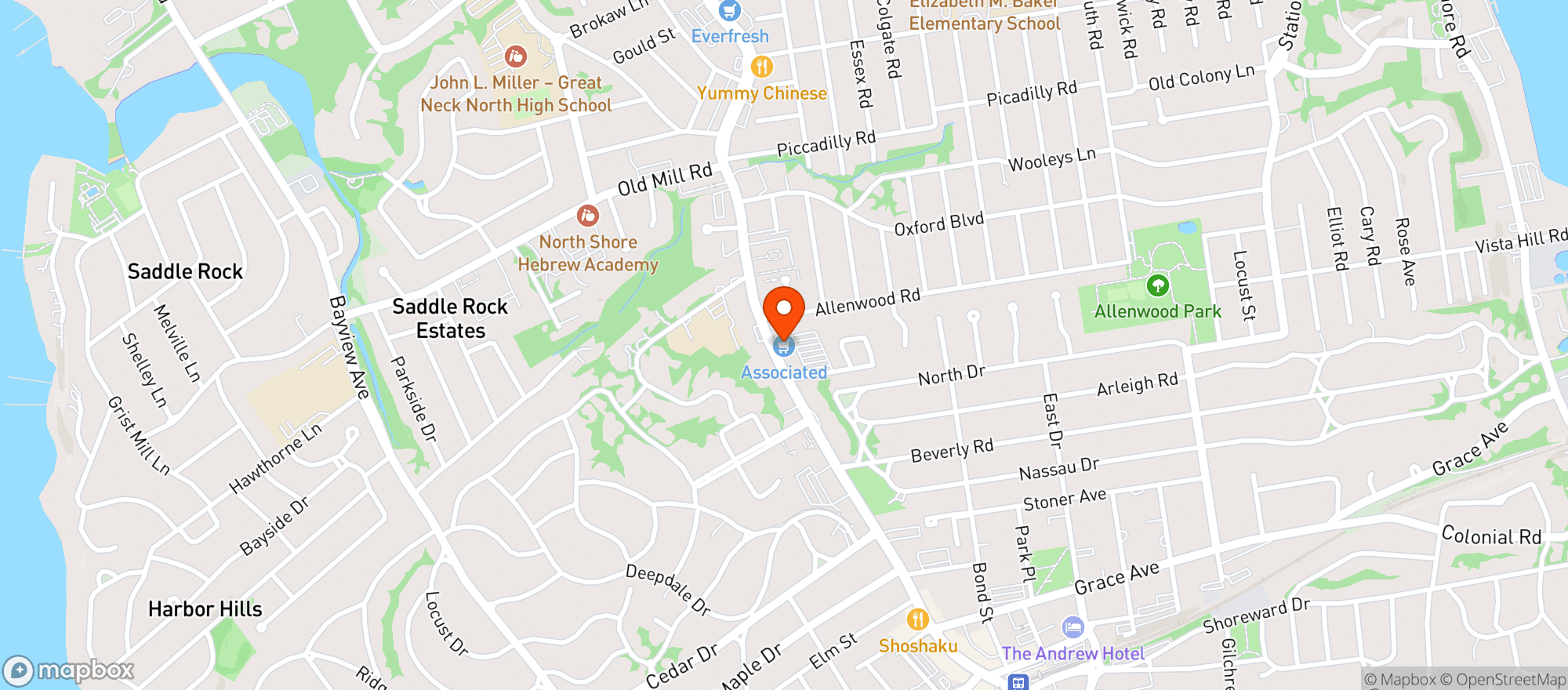 Map showing Associated Supermarket #744
