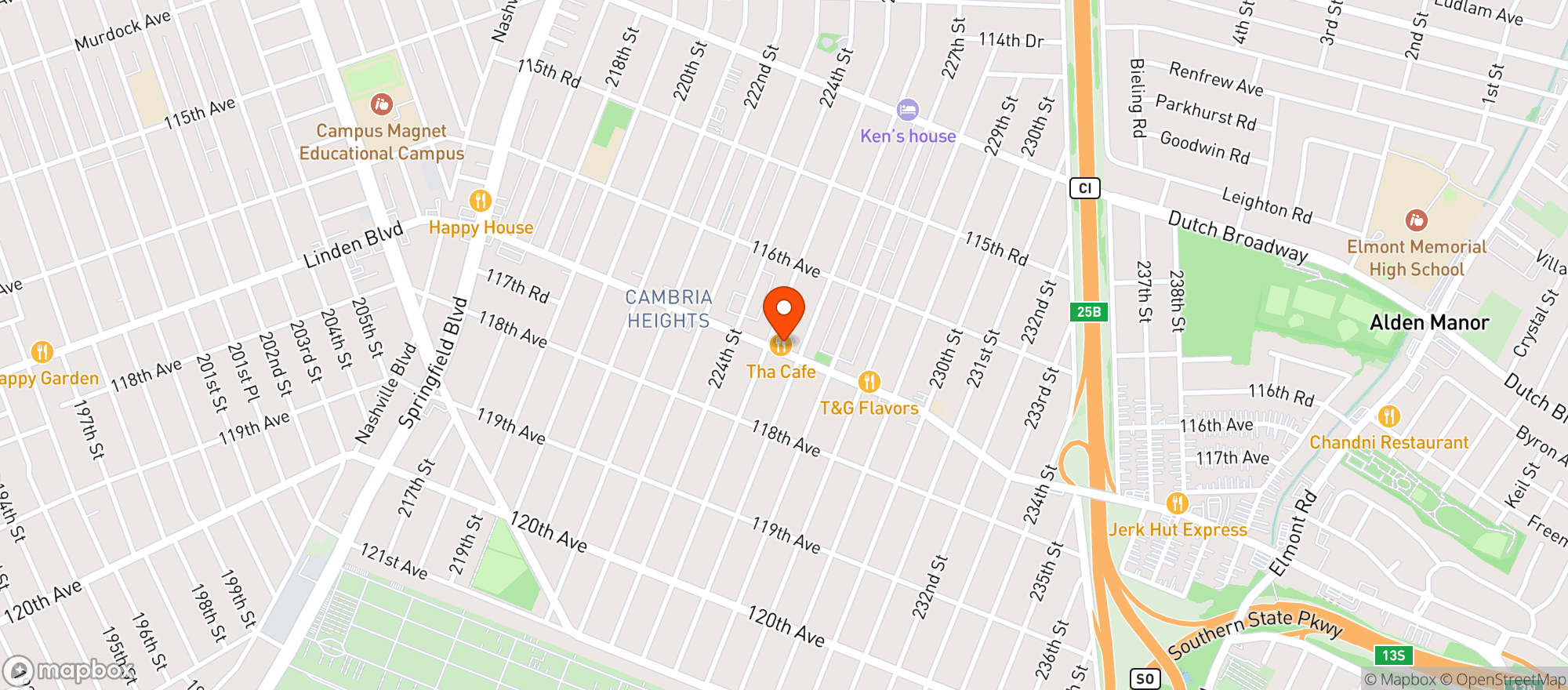Map showing Tha Cafe Restaurant & Lounge