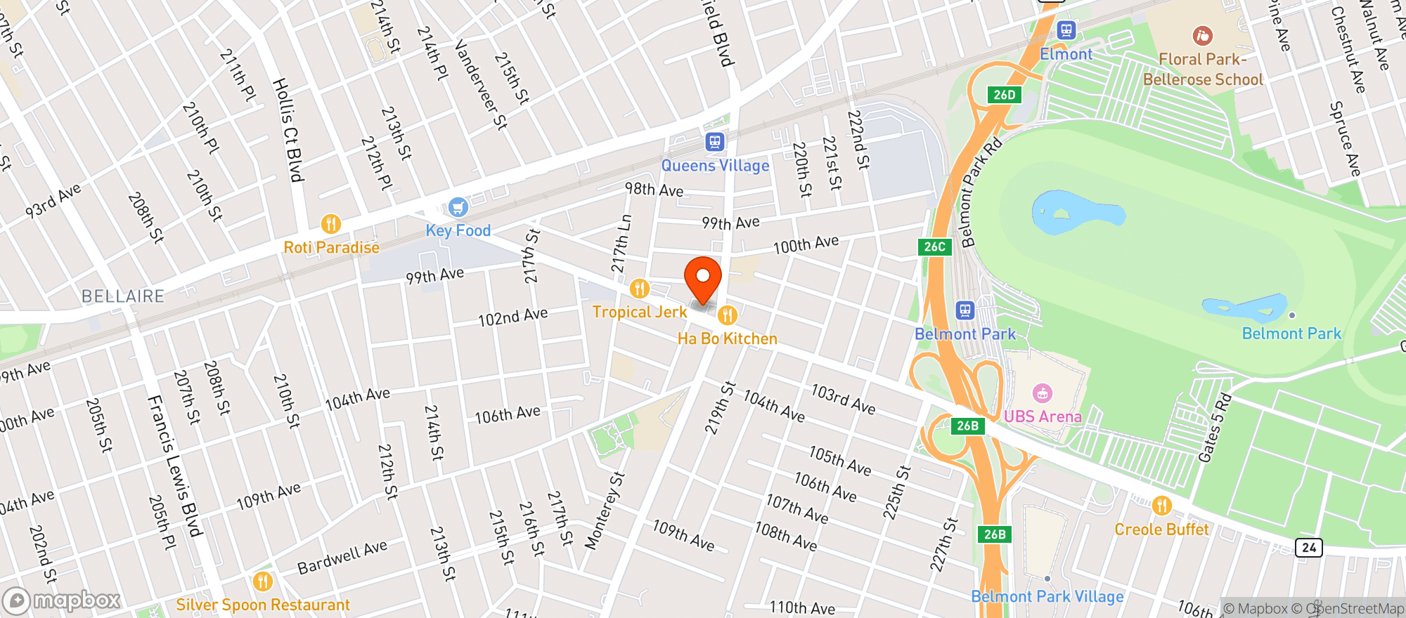 Map showing C-town