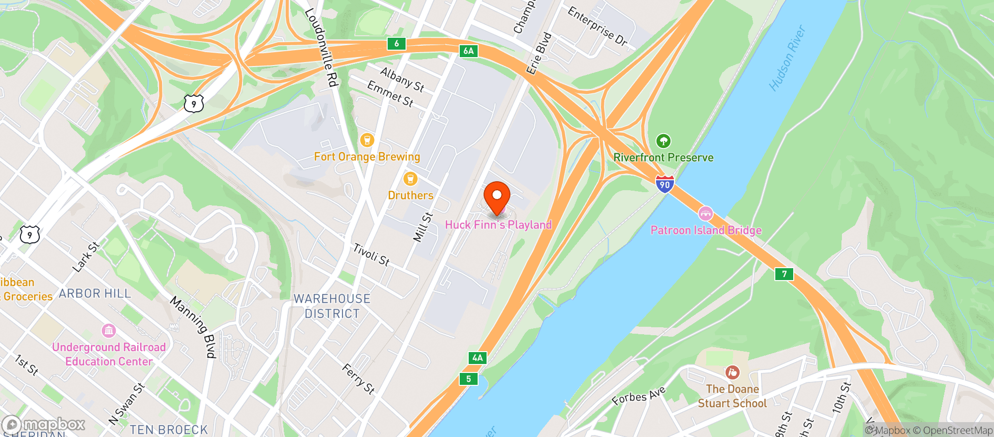 Map showing Motor Oil Coffee Albany Slip 12