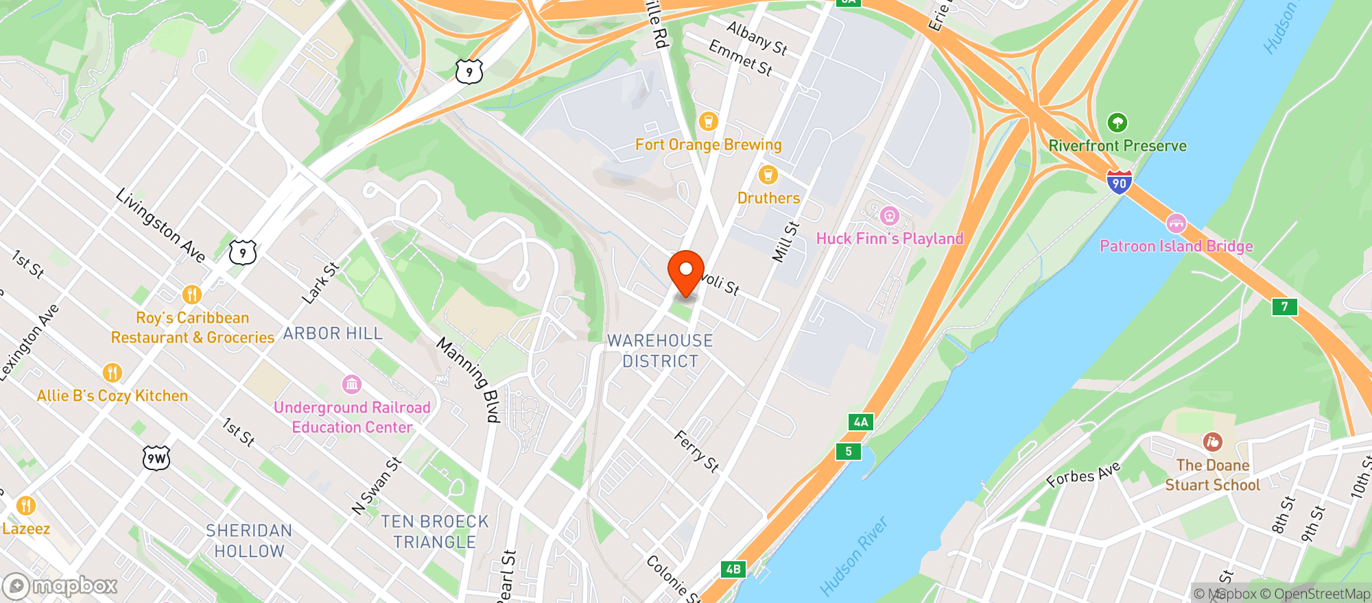 Map showing Lionheart On The Green
