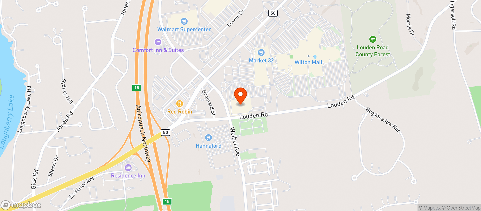 Map showing Target - Saratoga Springs
