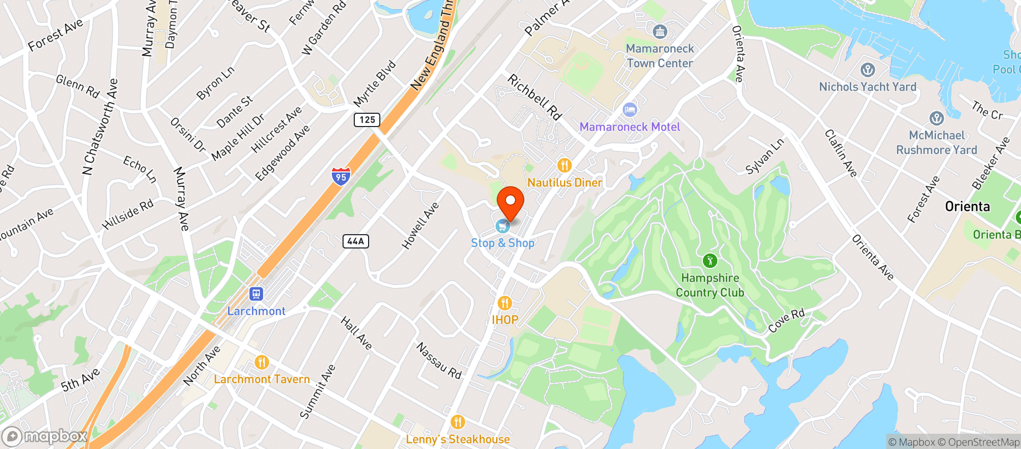 Map showing STOP & SHOP