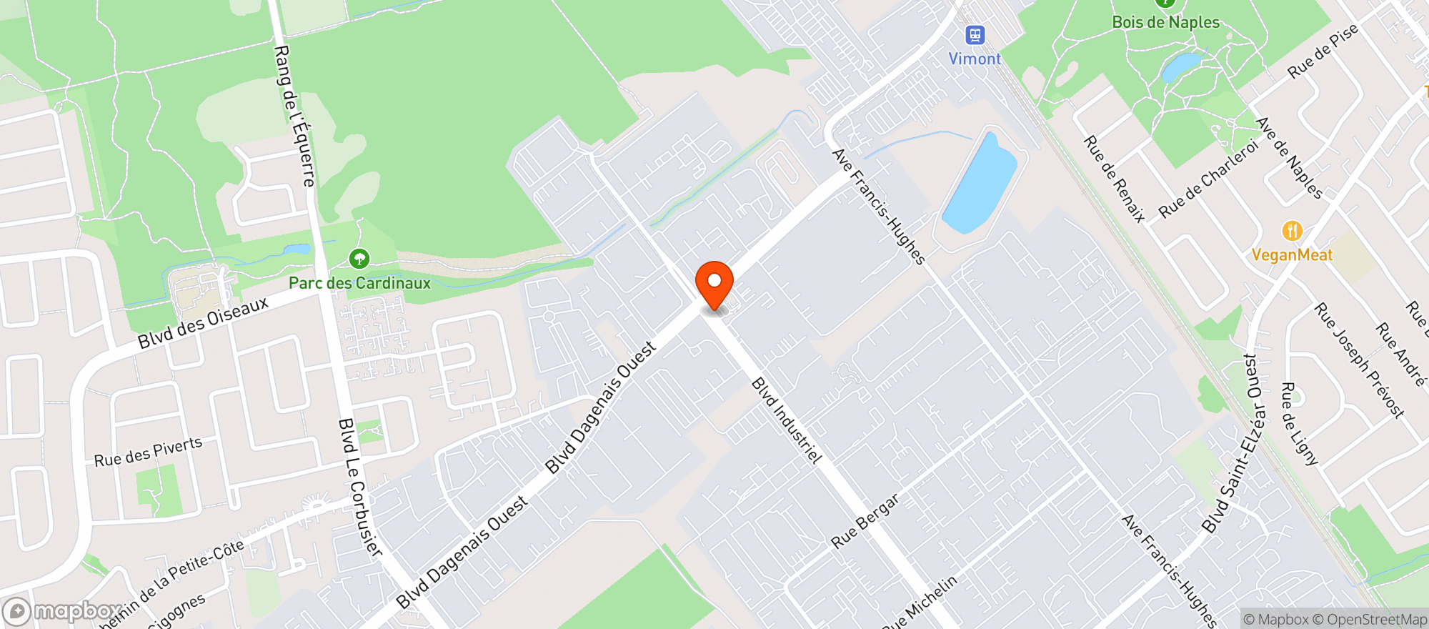 Map showing 9327-8505 Quebec Inc.