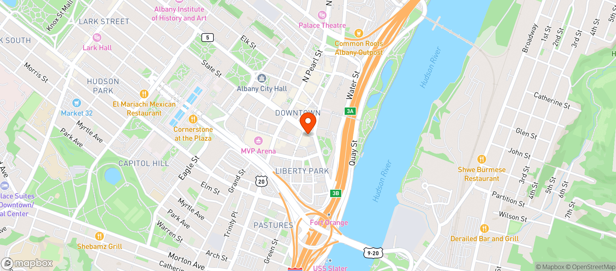 Map showing Jacks Oyster House