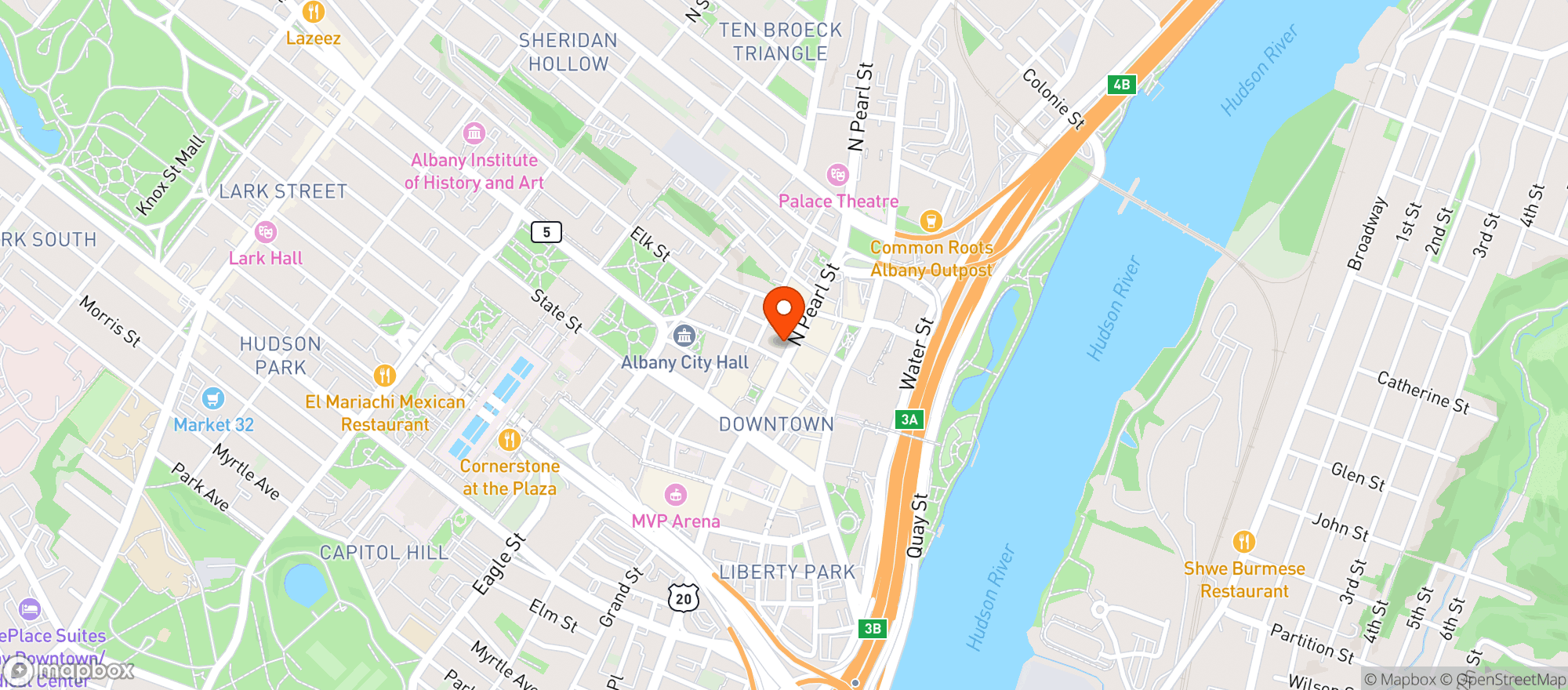 Map showing Skinny Pancake
