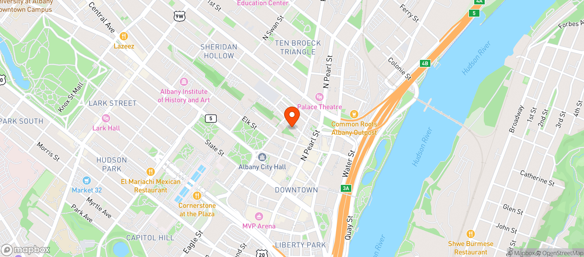 Map showing The Yard Hatchet House & Bar