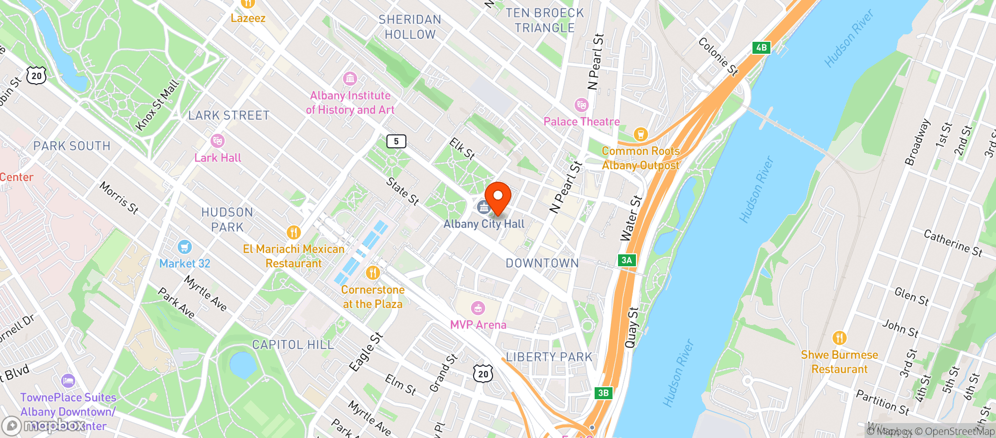 Map showing Corning Park