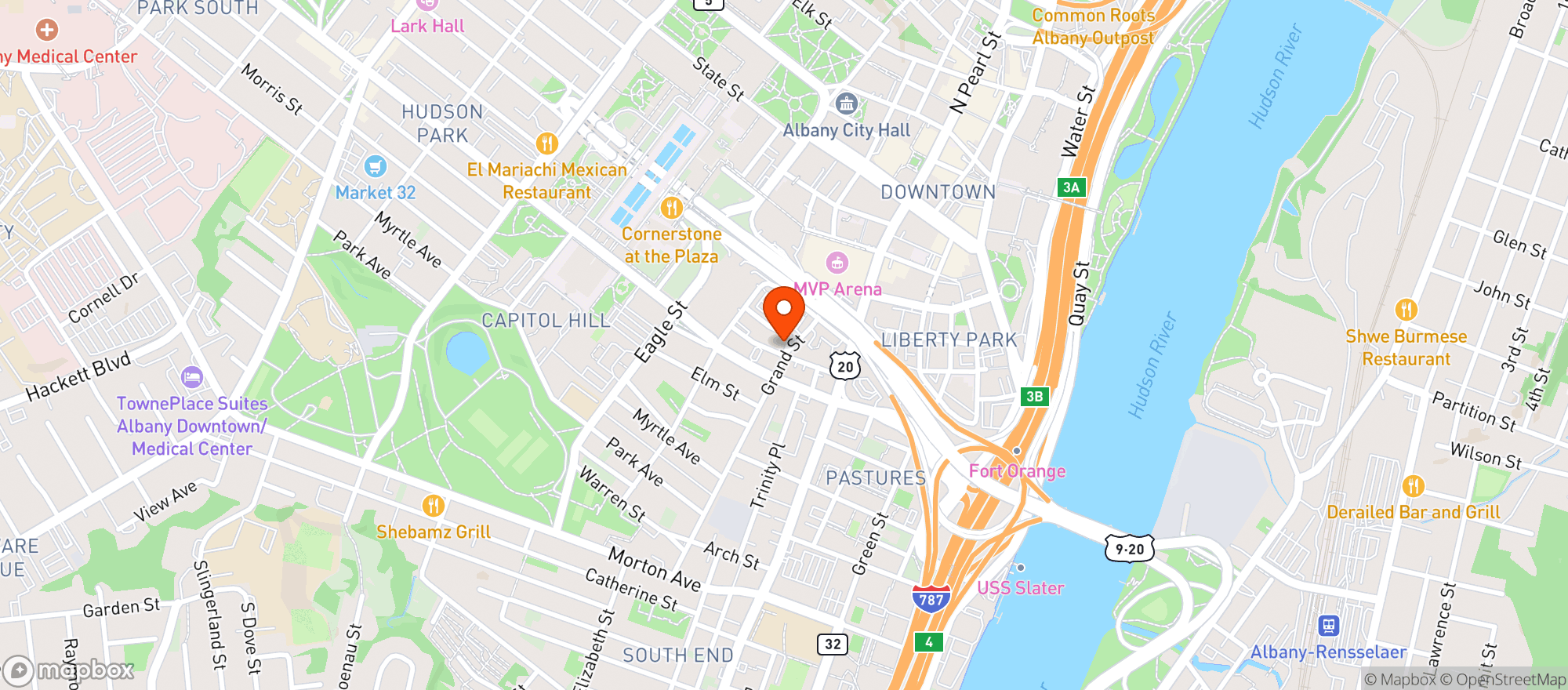 Map showing Cafe Capriccio
