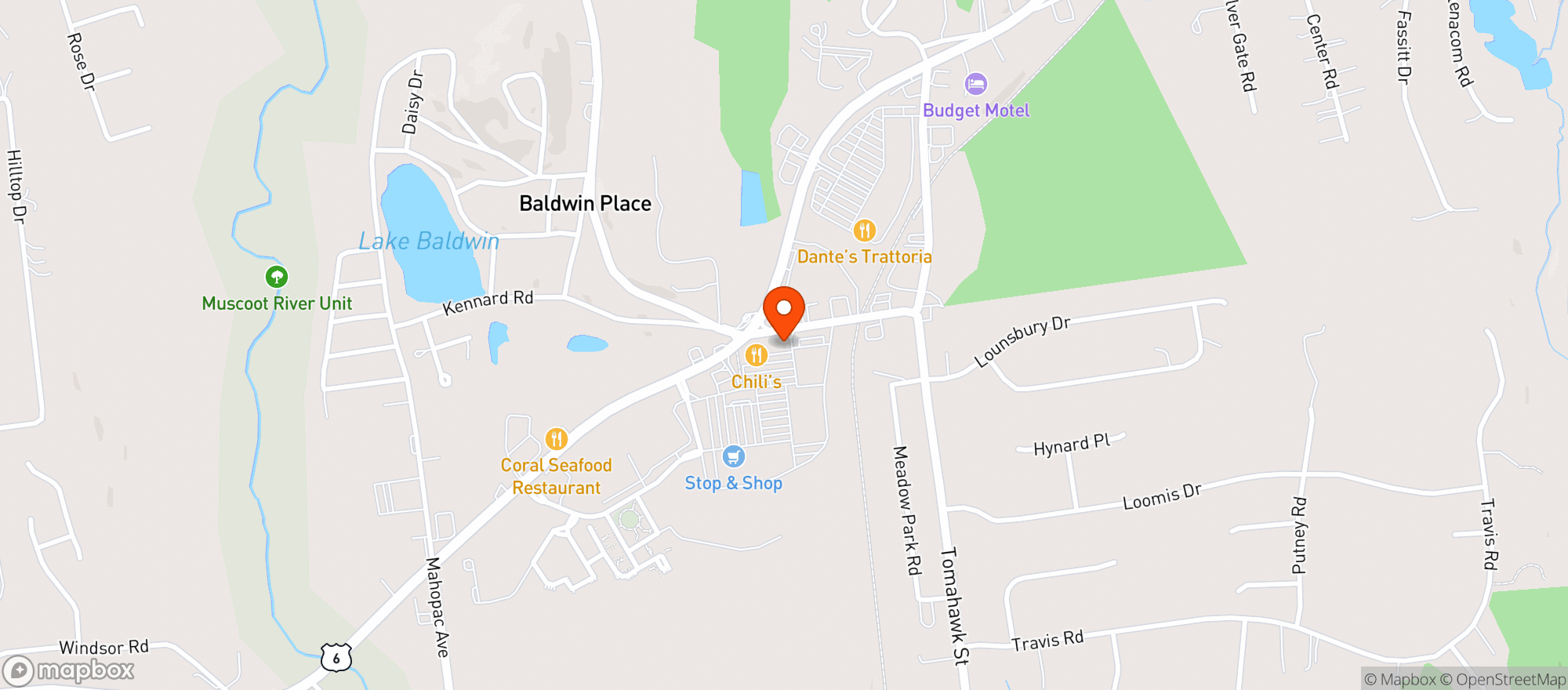 Map showing STOP & SHOP (80 US-6)