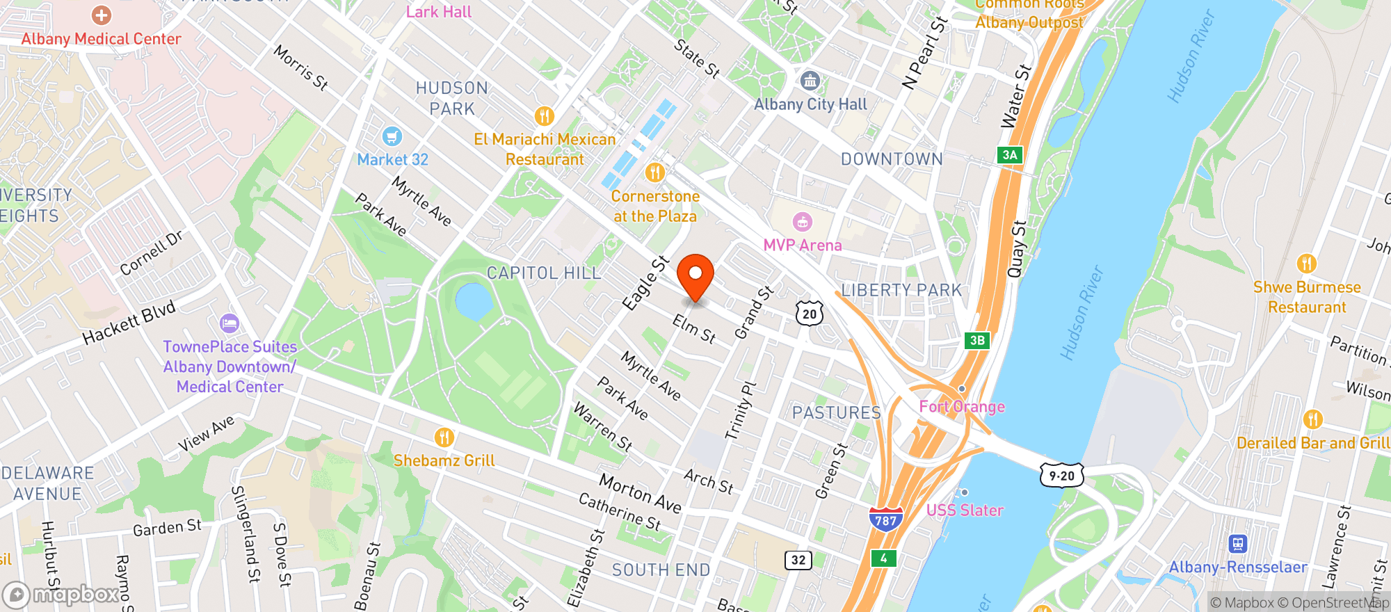 Map showing Hill Street Cafe