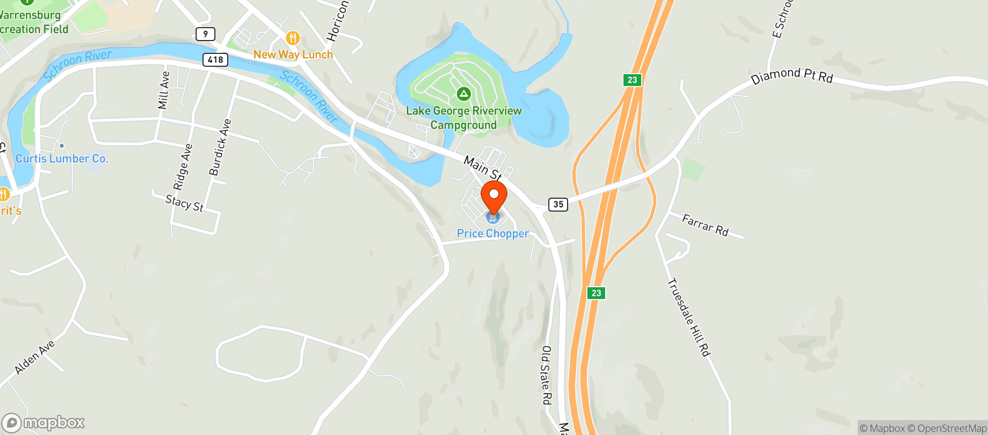 Map showing PRICE CHOPPER