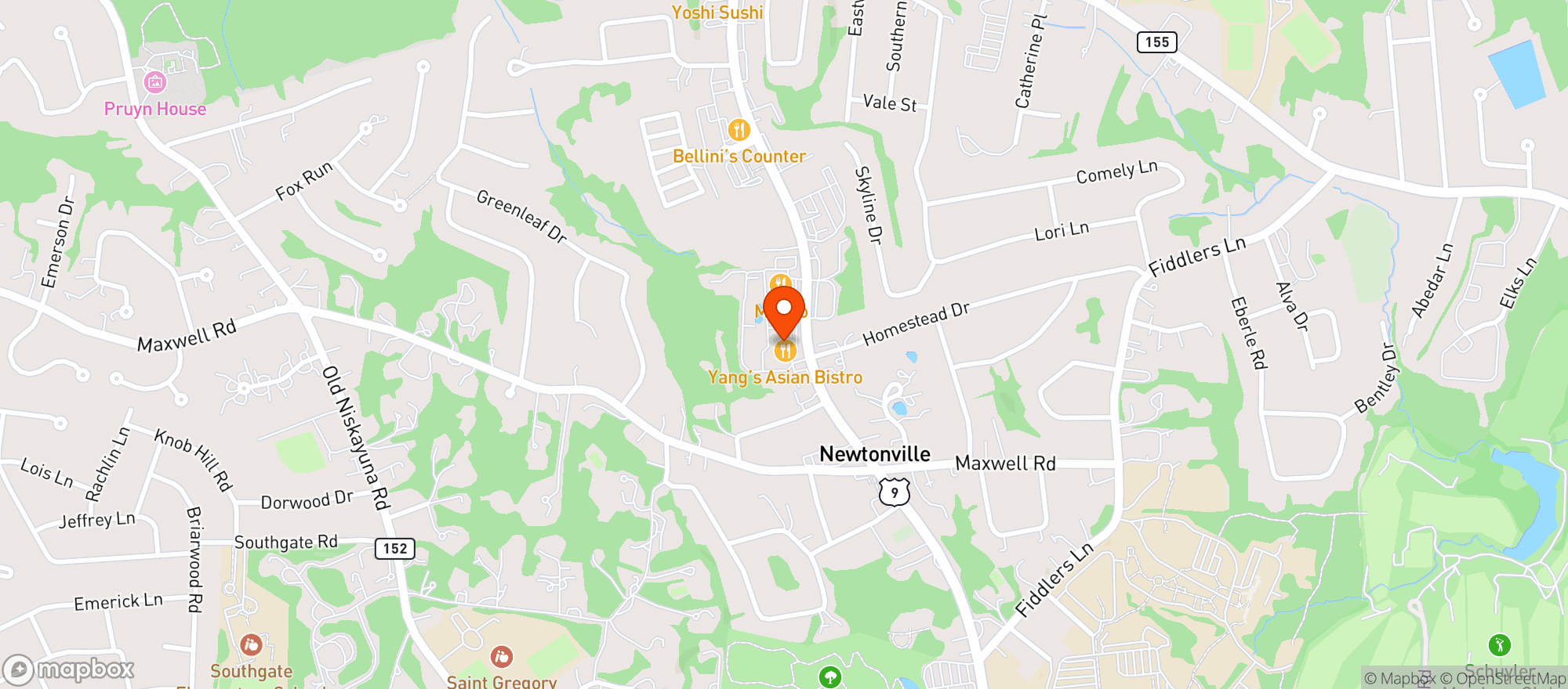 Map showing Newton Plza Wine & Liquor