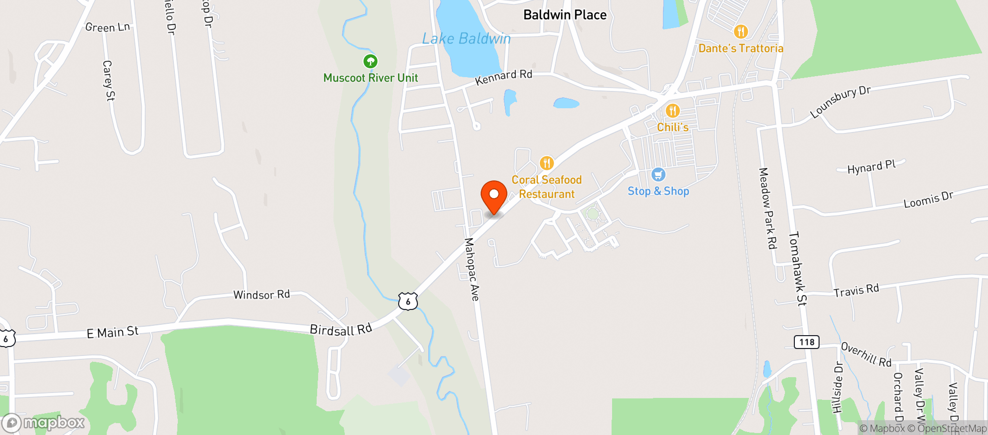 Map showing BALDWIN PLACE FARM