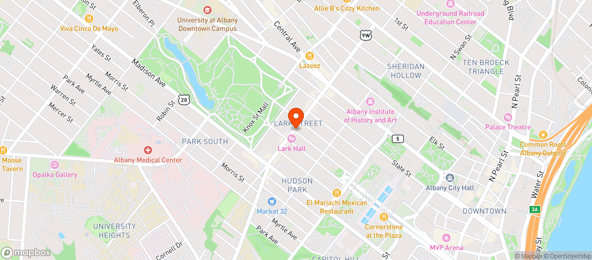 Map showing Pint Sized Bar
