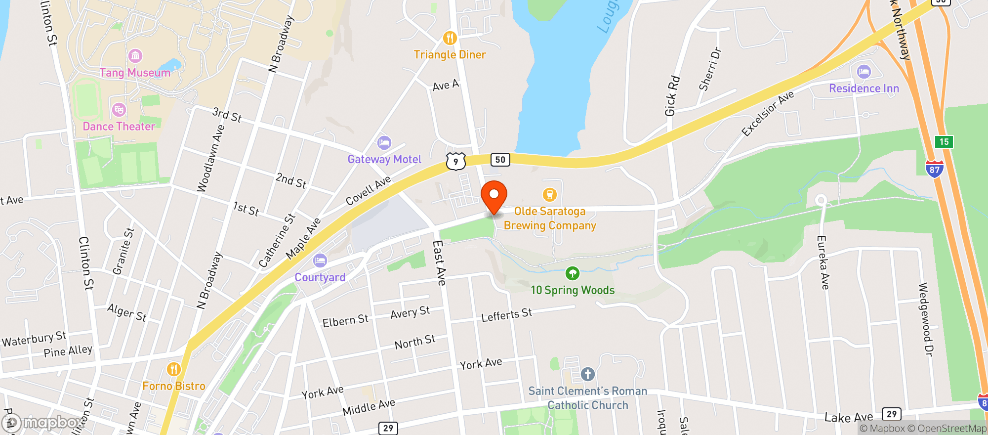 Map showing EDDYS BEVERAGE