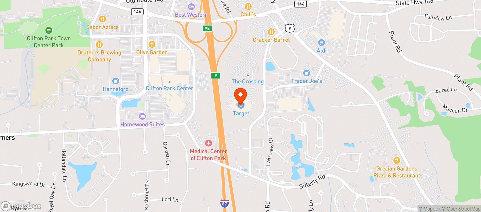 Map showing Target - Clifton Park